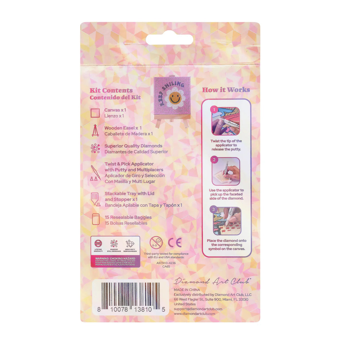 Diamond Art Club Mini Easels - Keep Smiling Diamond Painting Kit