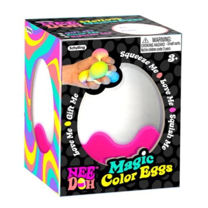 Nee Doh Magic Color Egg 2.5 Inch Easter Squish Ball Fidget Toy - Owl & Goose Gifts