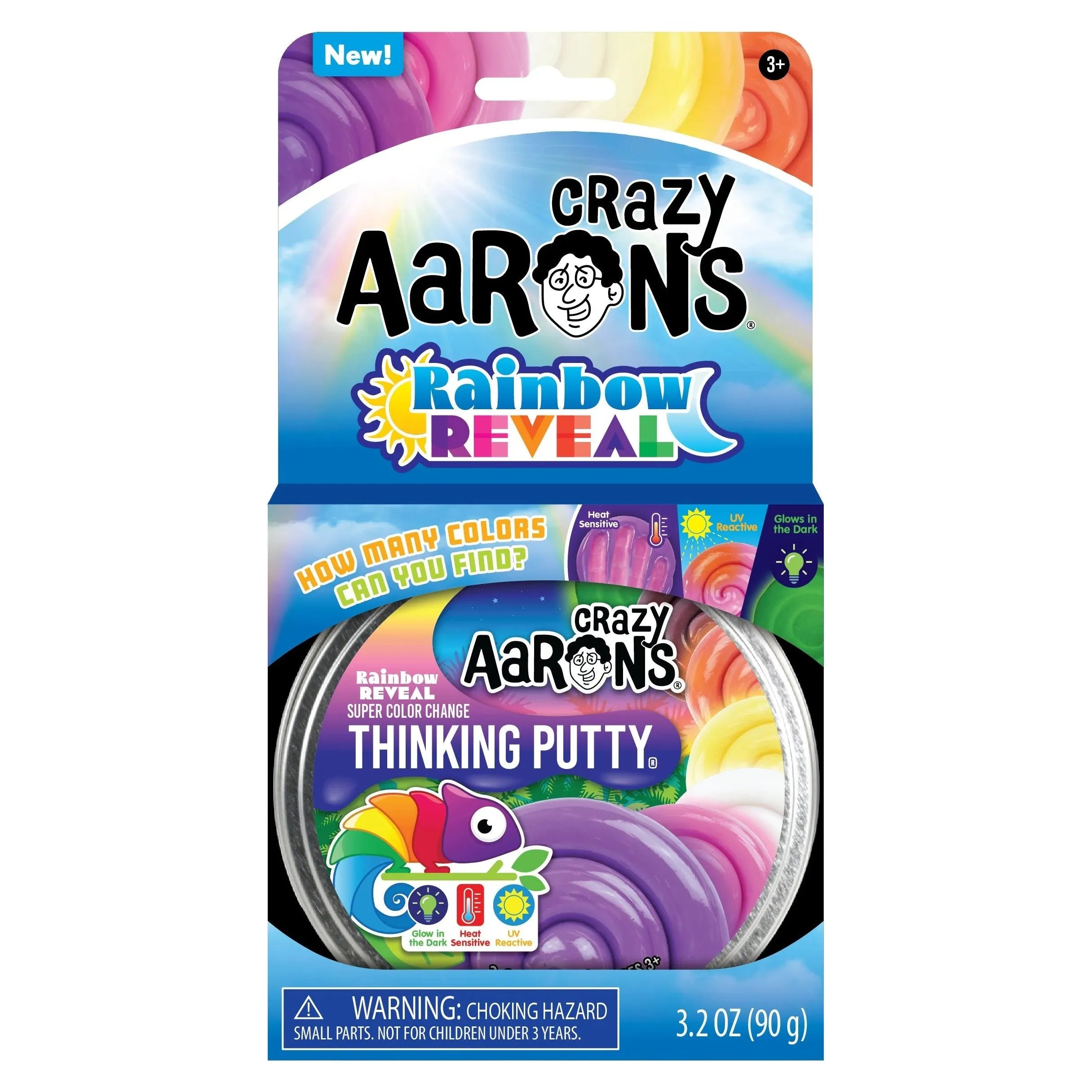 Crazy Aarons Rainbow Reveal Full Size 4 Inch Thinking Putty Tin