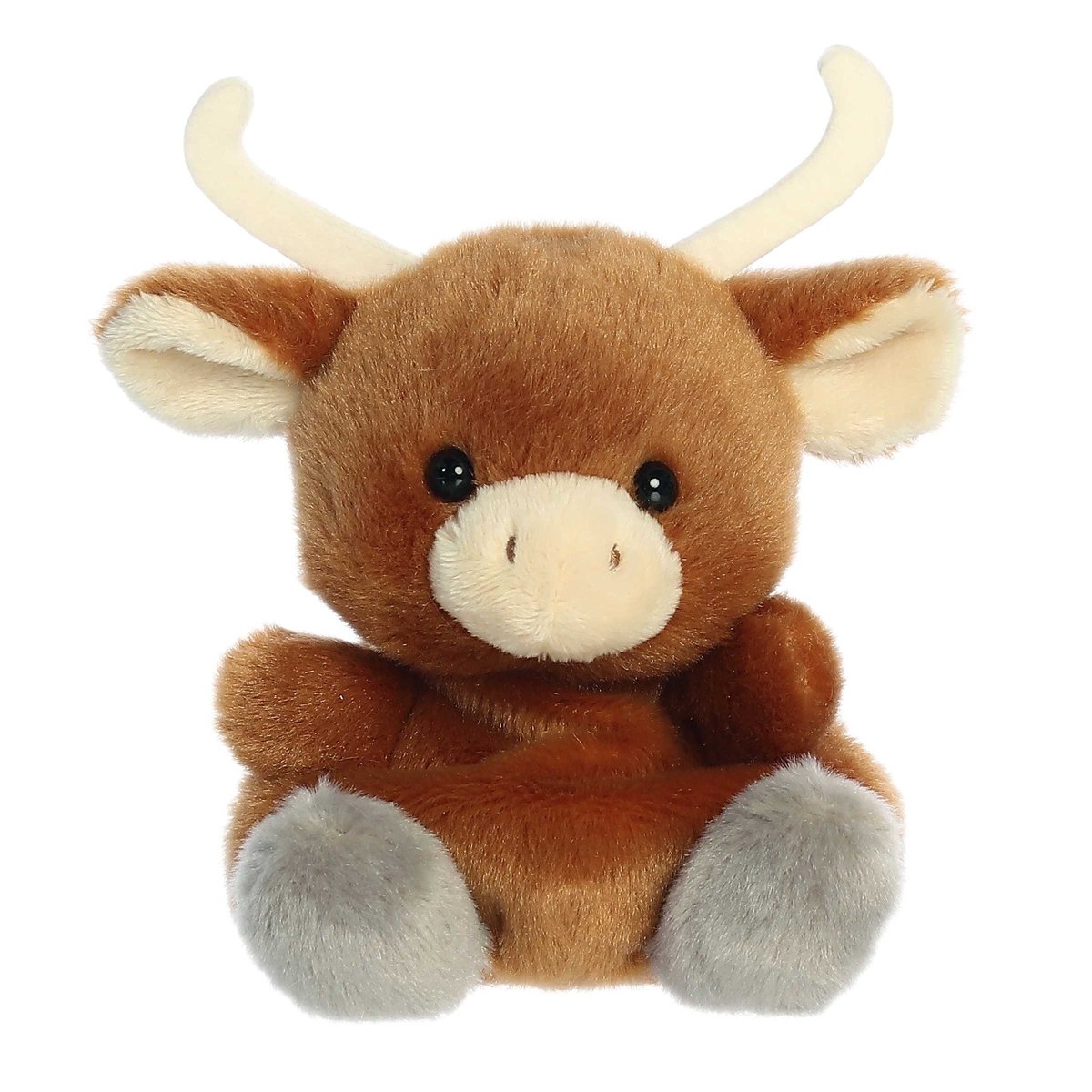 Palm Pals 5 Inch Landon the Longhorn Cow Plush Toy - Owl & Goose Gifts