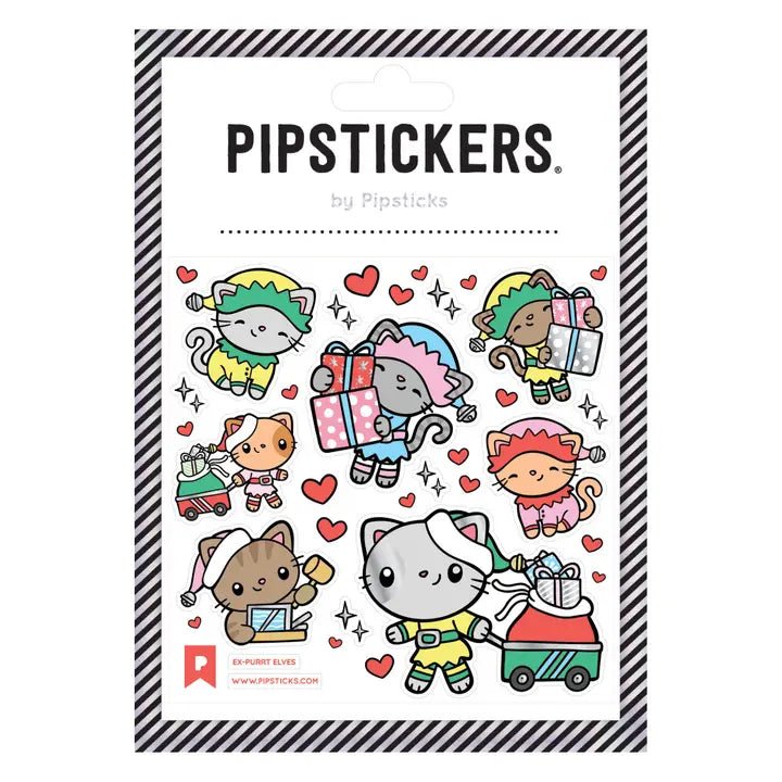 Pipsticks Ex - purrt Elves Holiday Stickers - Owl & Goose Gifts