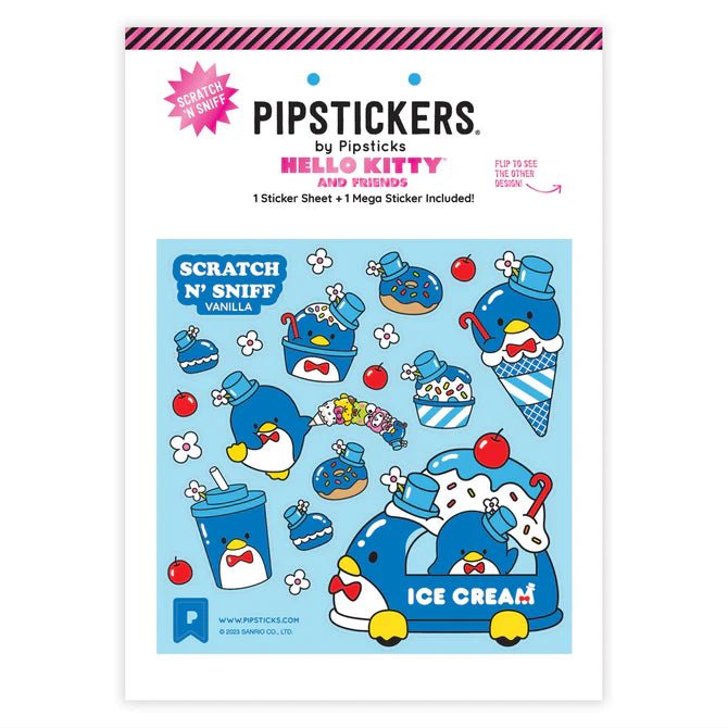 Pipsticks + Hello Kitty Tuxedosam Treat Trolley Scratch 'n Sniff Stickers - Owl & Goose Gifts