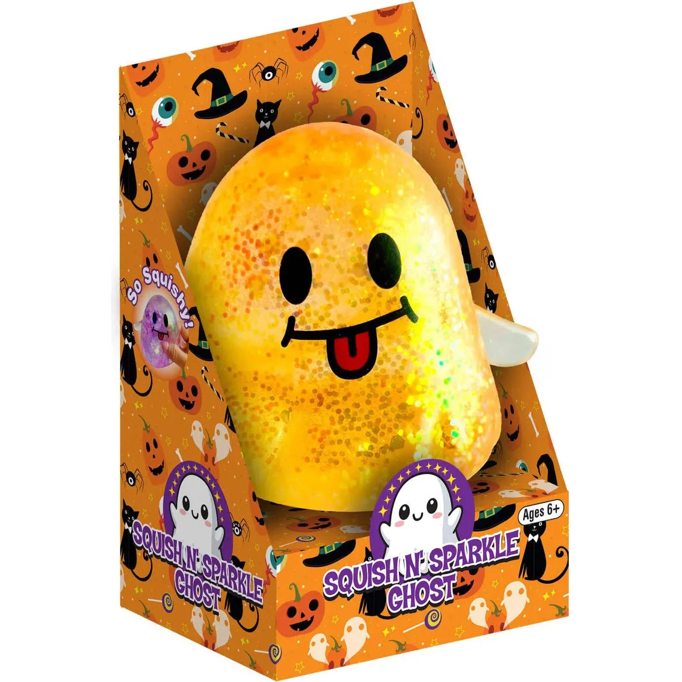 Zorbitz 3 Inch Squish N' Sparkle Ghost Halloween Squishy Sensory Toy - Assorted