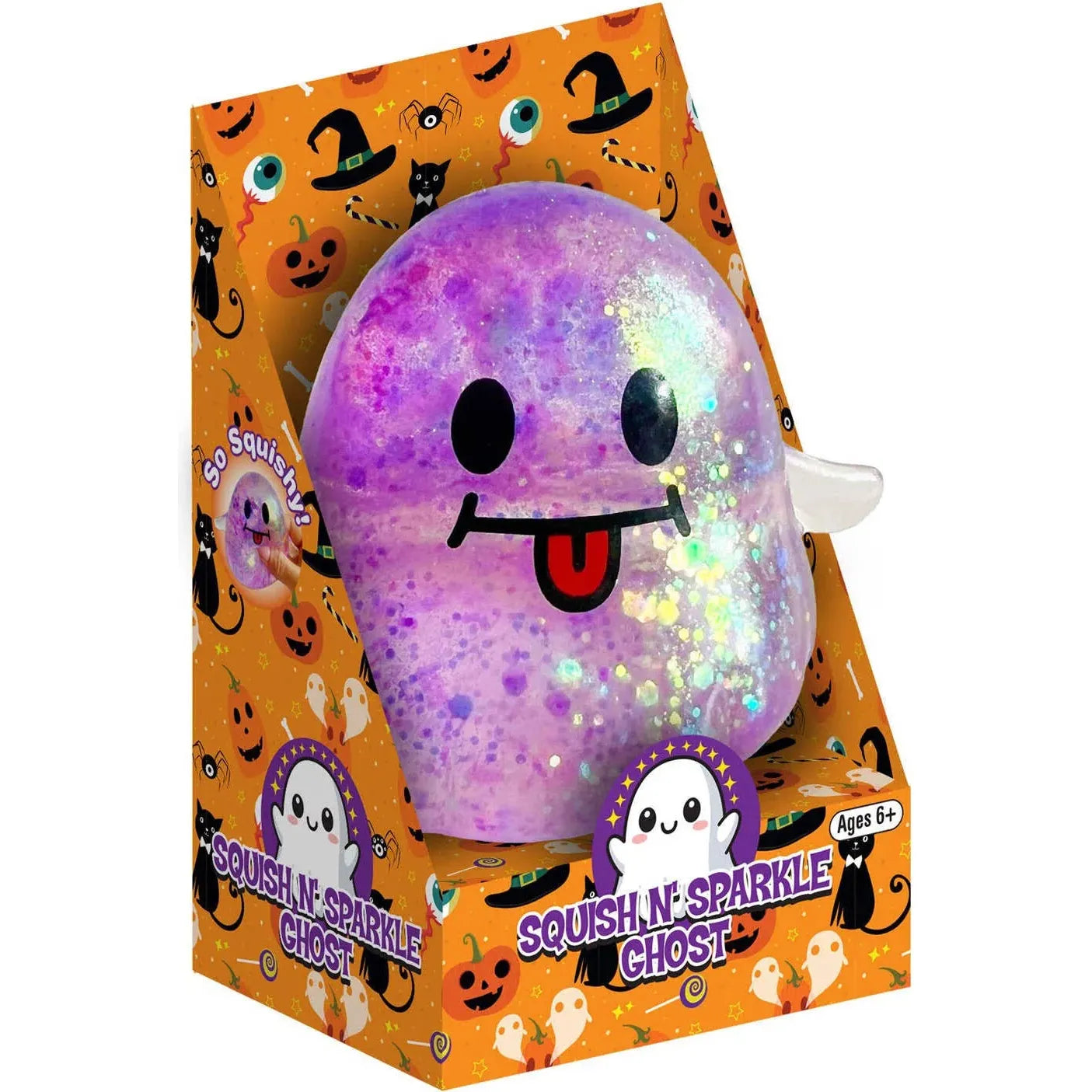 Zorbitz 3 Inch Squish N' Sparkle Ghost Halloween Squishy Sensory Toy - Assorted