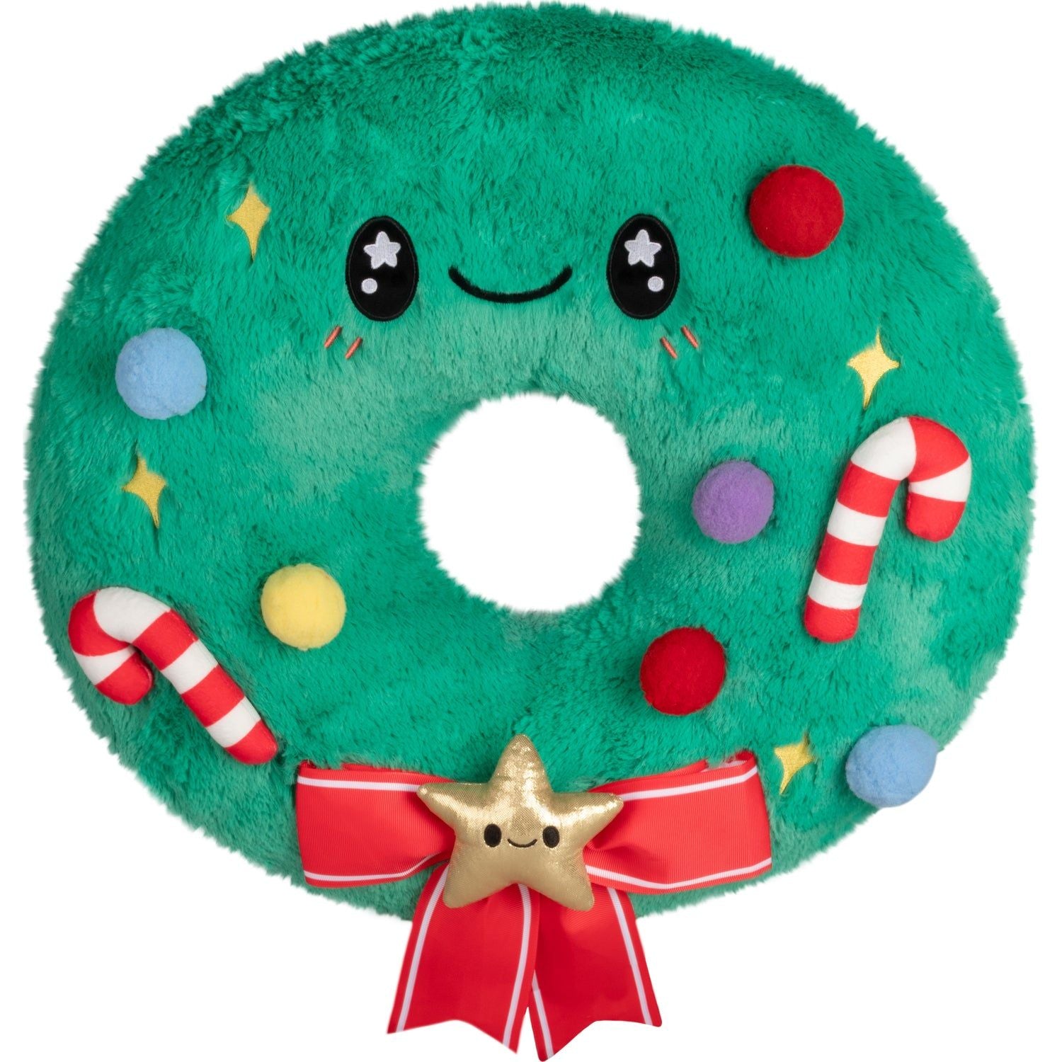 Squishable 18 Inch Christmas Wreath with Red Bow Plush Toy