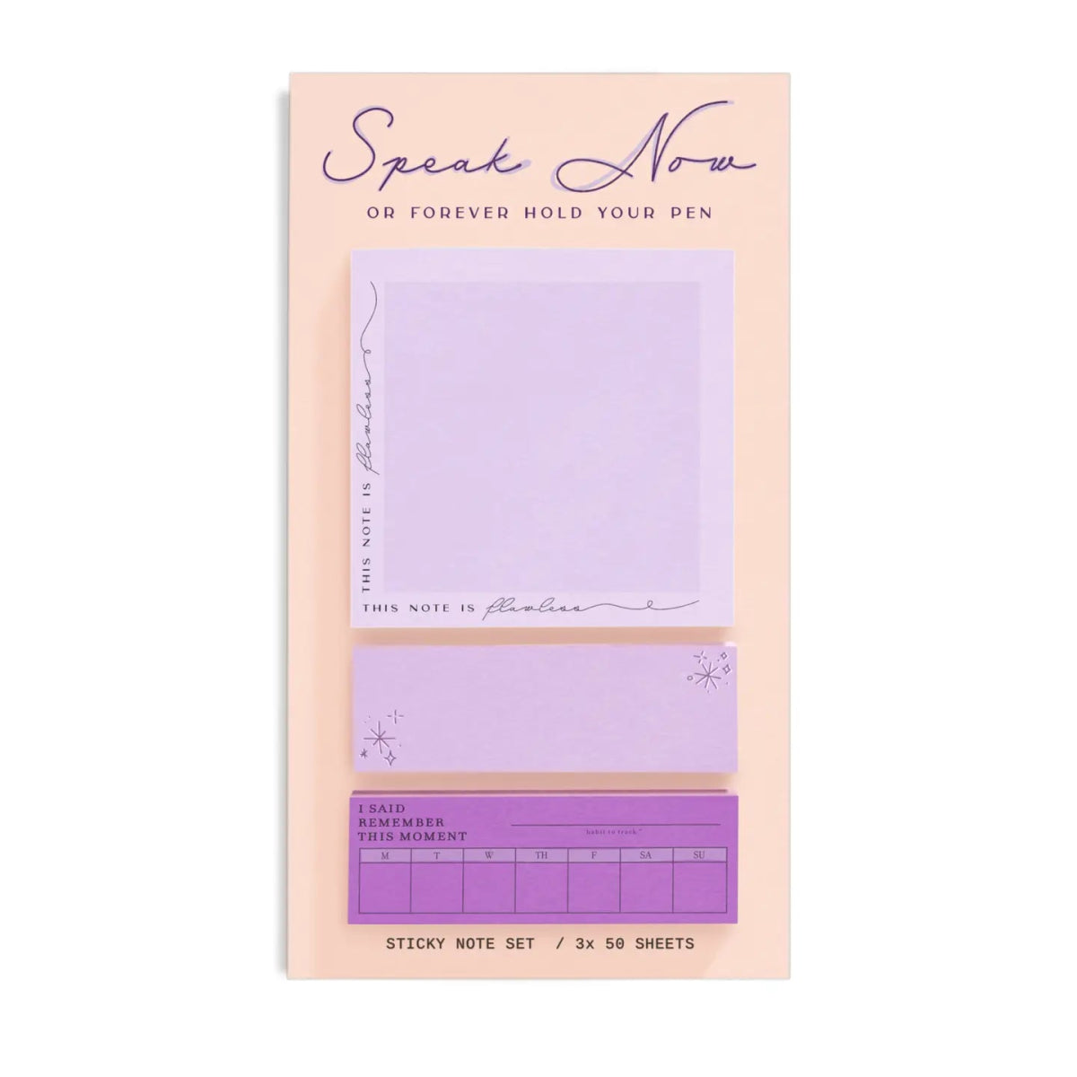 Speak Now Or Forever Hold Your Pen Sticky Note Set by Shop Trimmings - Owl & Goose Gifts