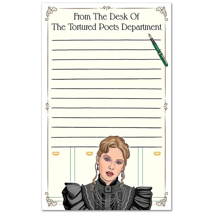 Tortured Poets Department Notepad by The Found - Owl & Goose Gifts