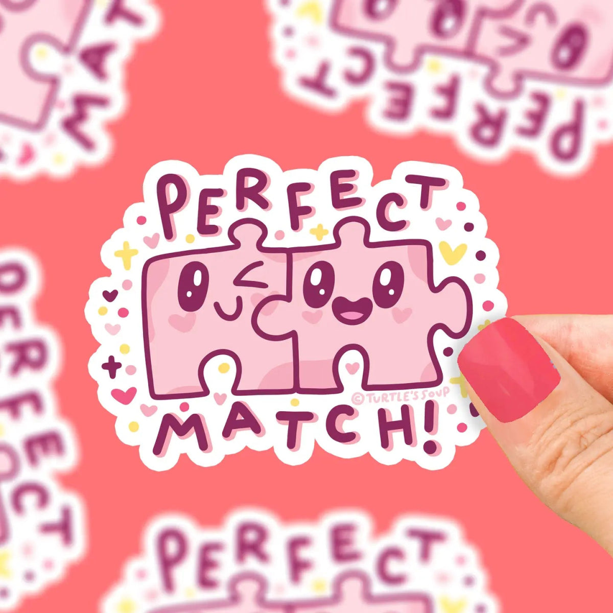 Turtle's Soup Perfect Match Valentine Vinyl Sticker - Owl & Goose Gifts