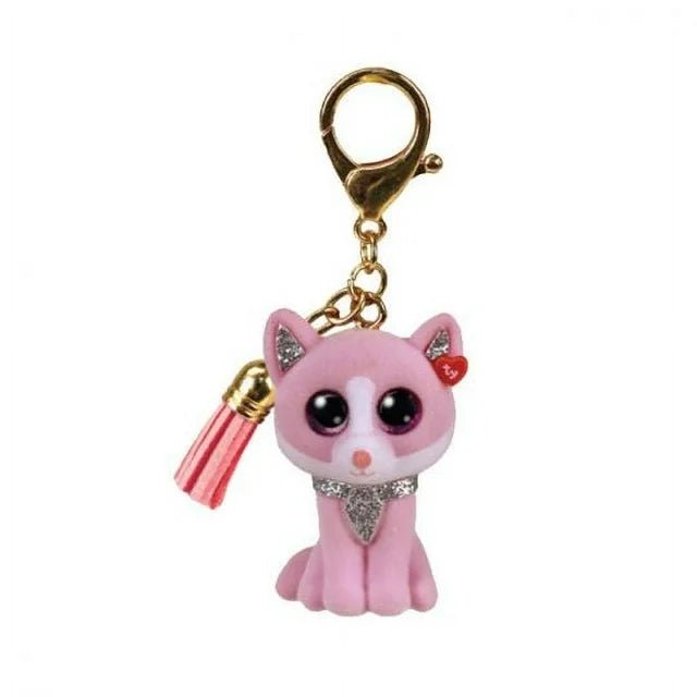 Ty Mini Boos 2.5 Inch Fiona the Pink Cat Clip - Owl & Goose Gifts