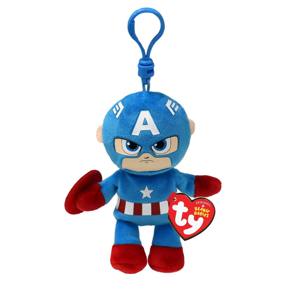 Ty Beanie Babies 4 Inch Marvel Captain America Plush Clip - Owl & Goose Gifts