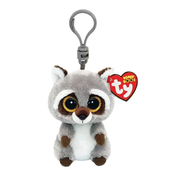 Ty Beanie Boos 3 Inch Oakie the Raccoon Plush Clip - Owl & Goose Gifts