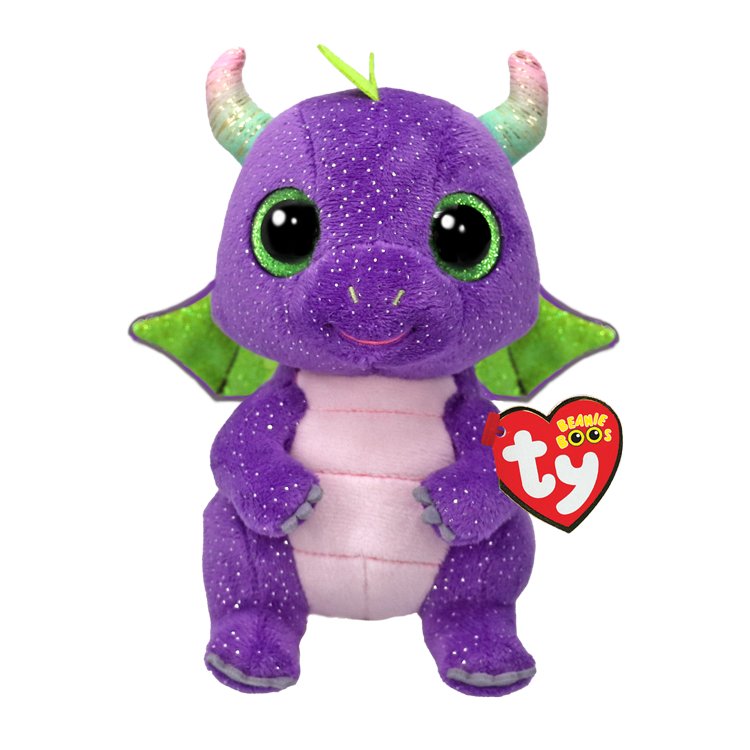 Ty Beanie Boos 6 Inch Daphne the Purple Dragon Plush Toy - Owl & Goose Gifts