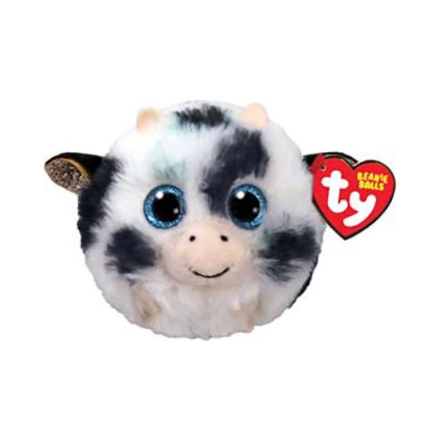 Ty Puffies Beanie Ball 4 Inch Moophy the Cow Plush Toy - Owl & Goose Gifts