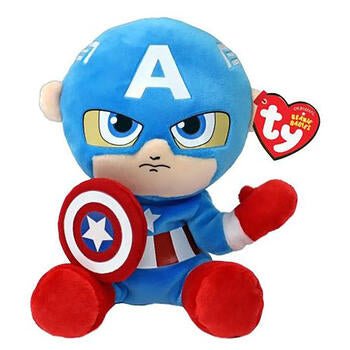 Ty Beanie Babies 8 Inch Captain America Marvel Plush Toy - Owl & Goose Gifts