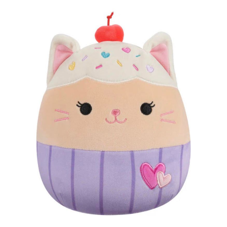 Squishmallow 8 Inch Miriam the Cupcake Cat with Hearts Valentine Plush Toy