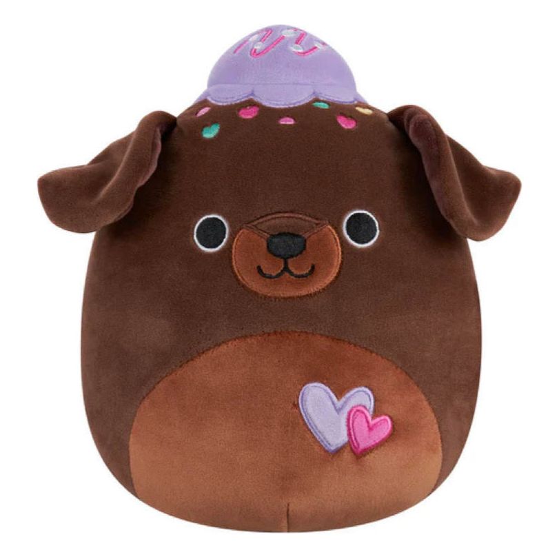 Squishmallow 8 Inch Rico the Brownie Chocolate Lab with Hearts Valentine Plush Toy