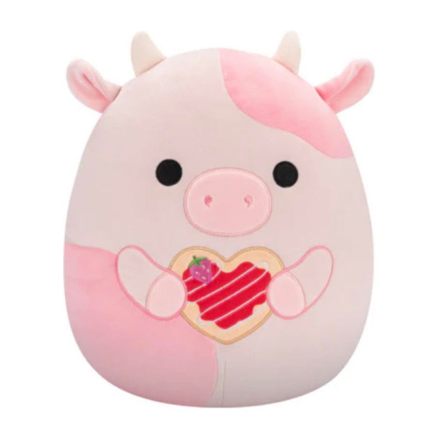 Squishmallow 12 Inch Reshma the Cow with Heart Pastry Valentine Plush Toy