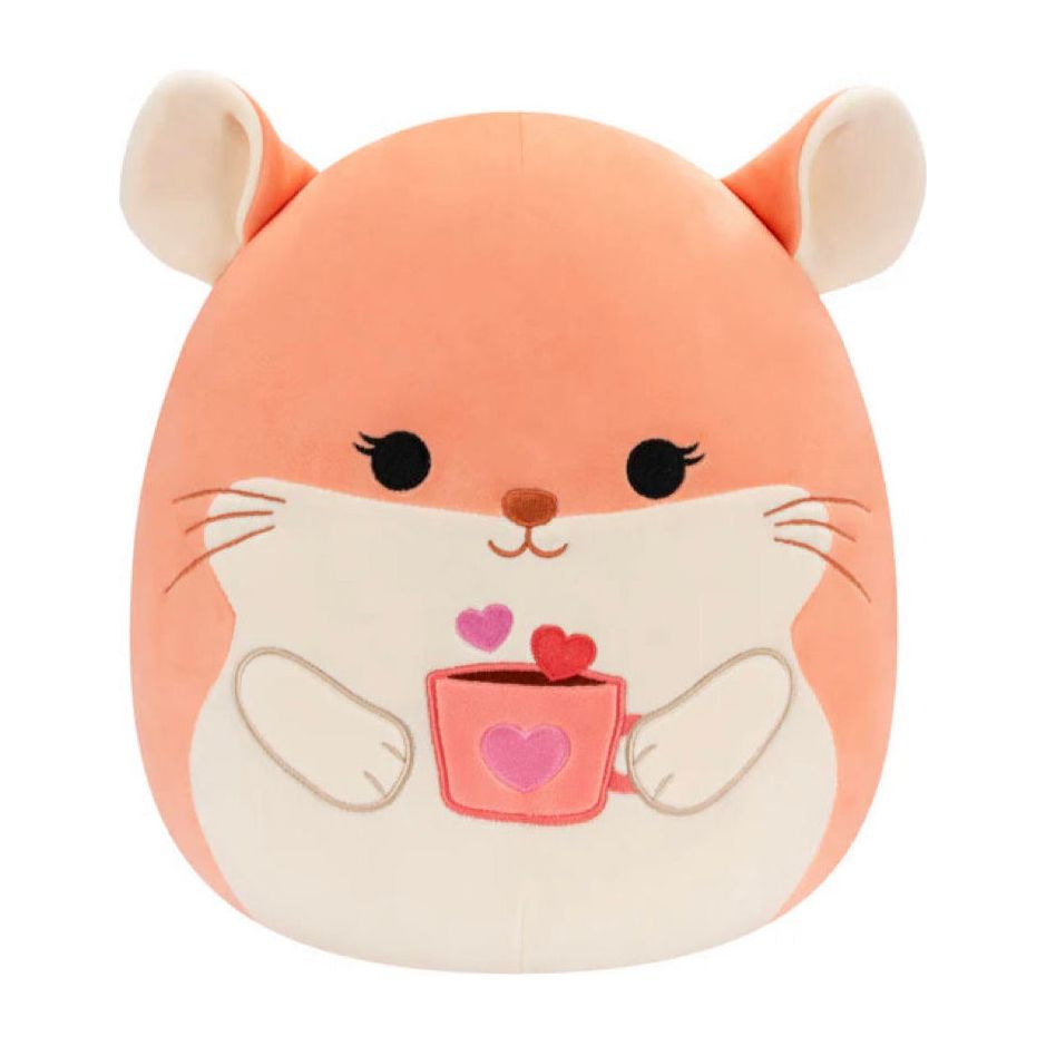 Squishmallow 12 Inch Erica the Chinchilla with Heart Mug Valentine Plush Toy