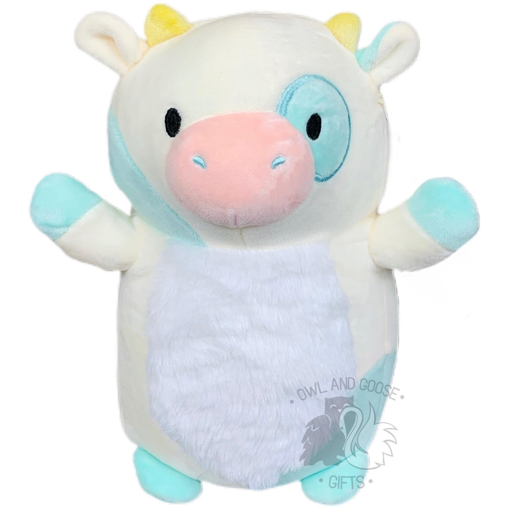 Squishmallow 10 Inch Belana the Cow with Fuzzy Belly Hug Mees Plush Toy - Owl & Goose Gifts