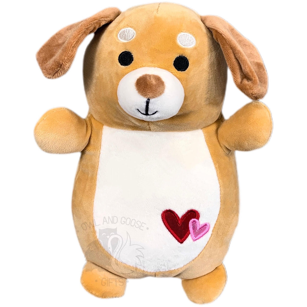 Squishmallow 10 Inch Sam the Dog Valentine Hug Mees Plush Toy - Owl & Goose Gifts
