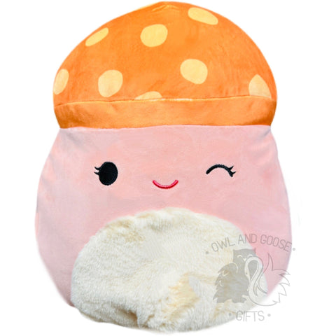 Squishmallow 12 Inch Alba the Orange Mushroom Plush Toy - Owl & Goose Gifts