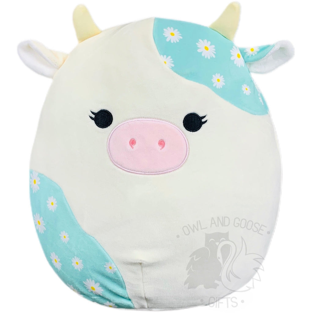 Squishmallow 12 Inch Belana the Cow Floral Easter Plush Toy - Owl & Goose Gifts