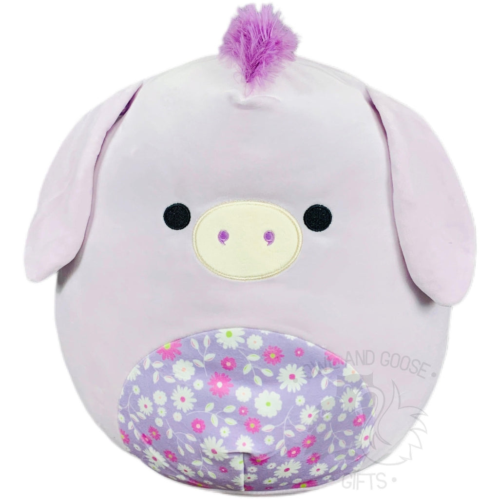 Squishmallow 12 Inch Delzi the Donkey Floral Easter Plush Toy - Owl & Goose Gifts