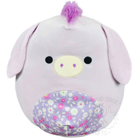 Squishmallow 12 Inch Delzi the Donkey Floral Easter Plush Toy - Owl & Goose Gifts