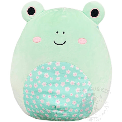 Squishmallow 12 Inch Fritz the Frog Floral Easter Plush Toy - Owl & Goose Gifts