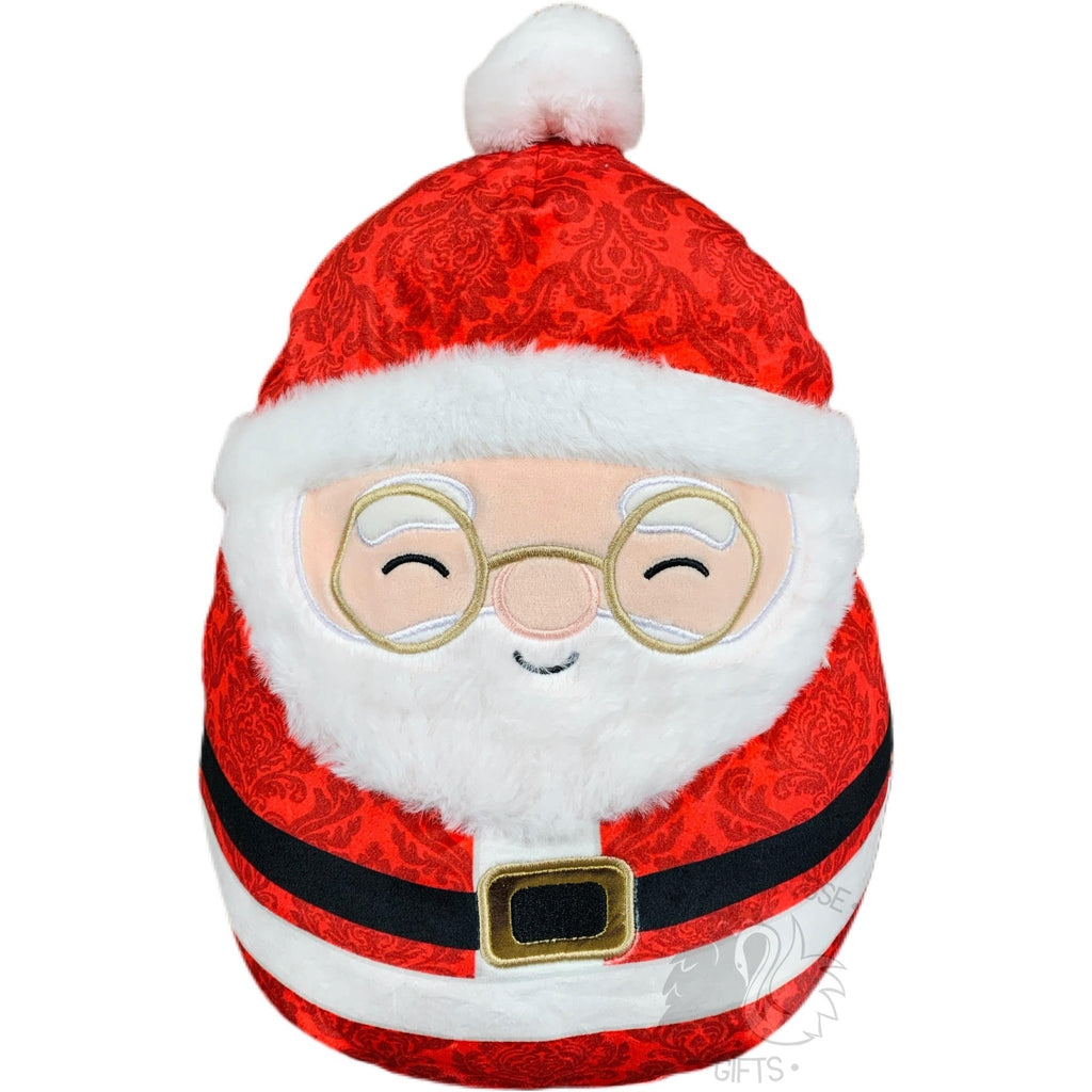 Squishmallow 12 Inch Nick the Santa with Patterened Suit Christmas Plush Toy - Owl & Goose Gifts
