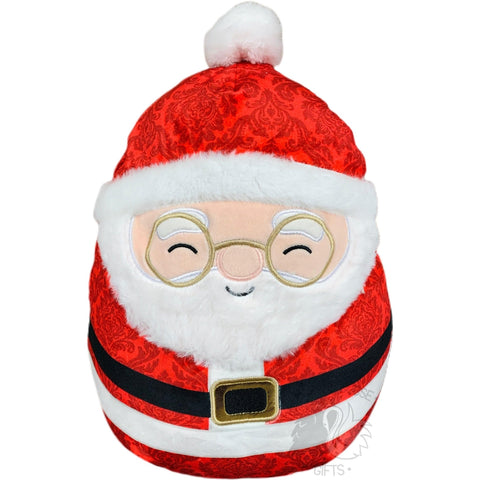 Squishmallow 12 Inch Nick the Santa with Patterened Suit Christmas Plush Toy - Owl & Goose Gifts