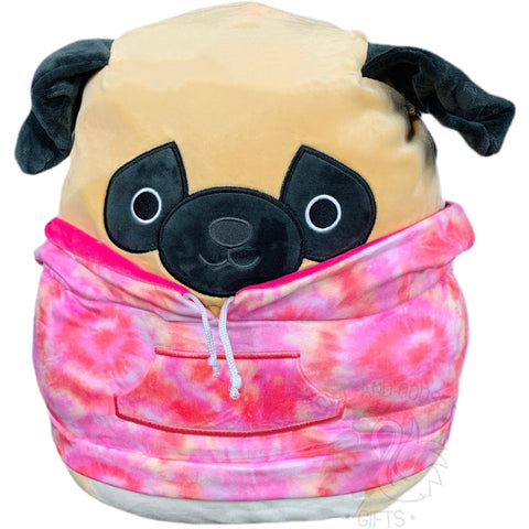 Squishmallow 12 Inch Prince the Pug Hoodie Squad Plush Toy - Owl & Goose Gifts