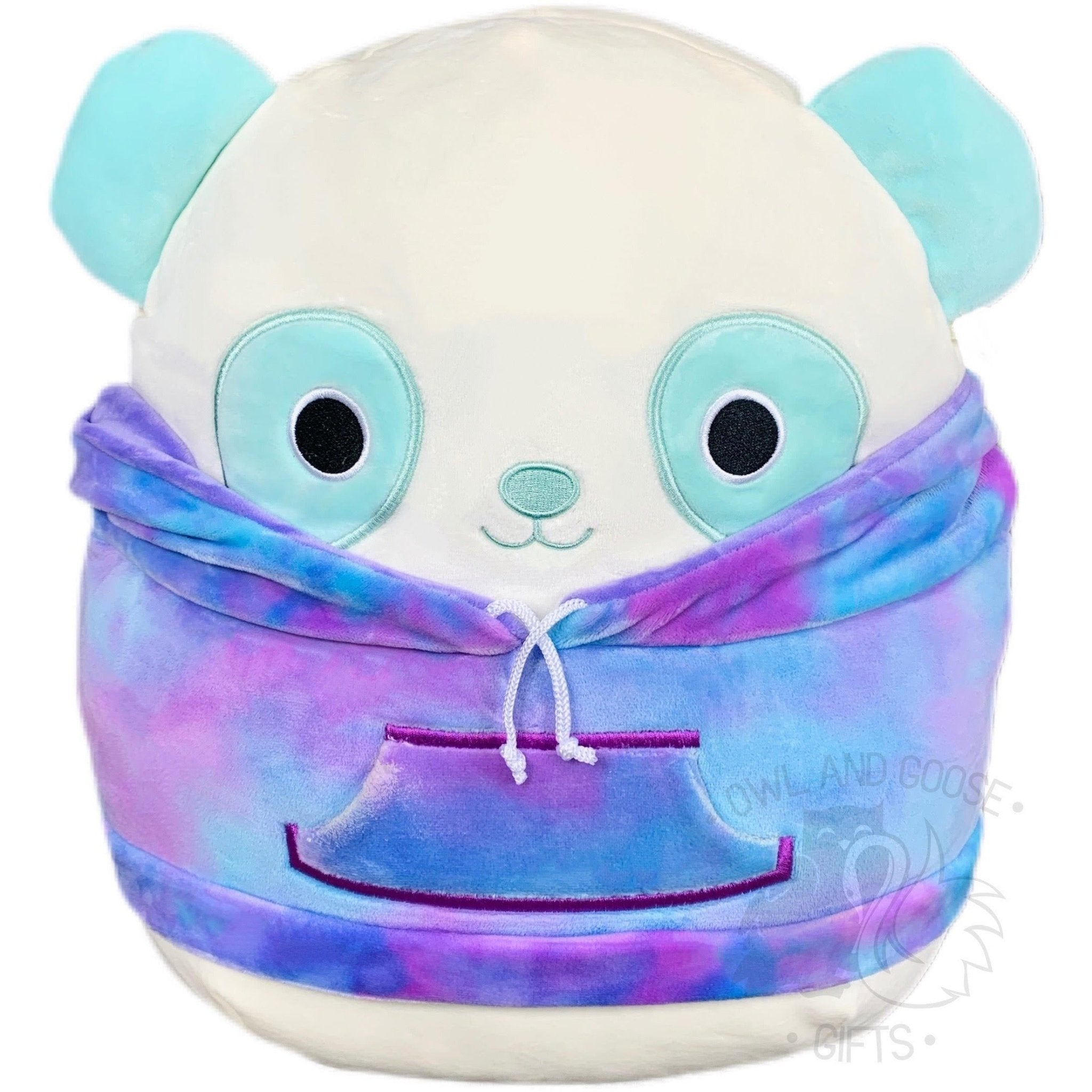 Squishmallow 12 Inch Sissy the Panda Hoodie Squad Plush Toy - Owl & Goose Gifts