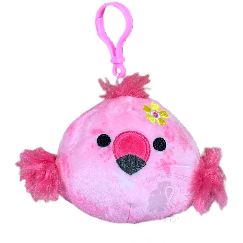 Squishmallow 3.5 Inch Cookie the Flamingo Plush Clip - Owl & Goose Gifts