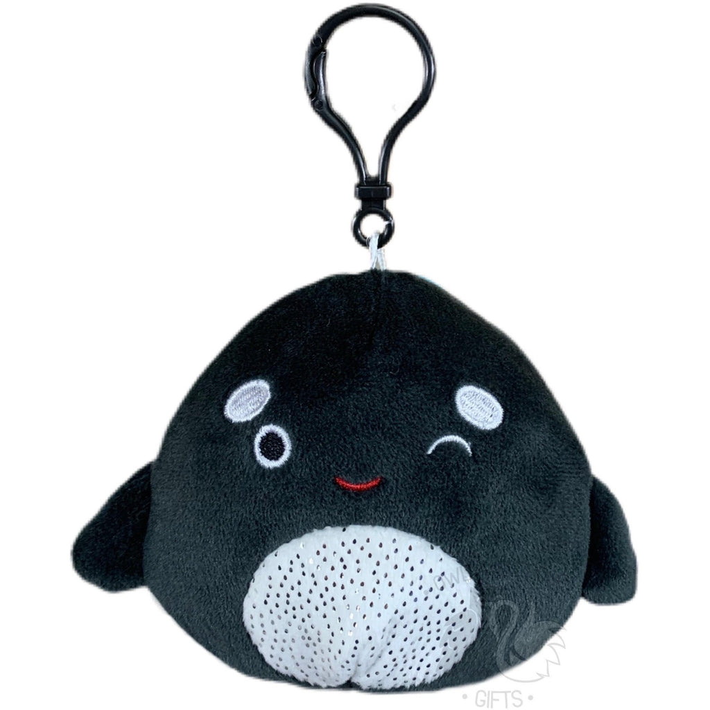 Squishmallow 3.5 Inch Kai the Orca Whale Plush Clip - Owl & Goose Gifts