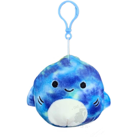 Squishmallow 3.5 Inch Luther the Shark Plush Clip - Owl & Goose Gifts