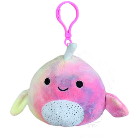 Squishmallow 3.5 Inch Navina the Narwhal Plush Clip - Owl & Goose Gifts
