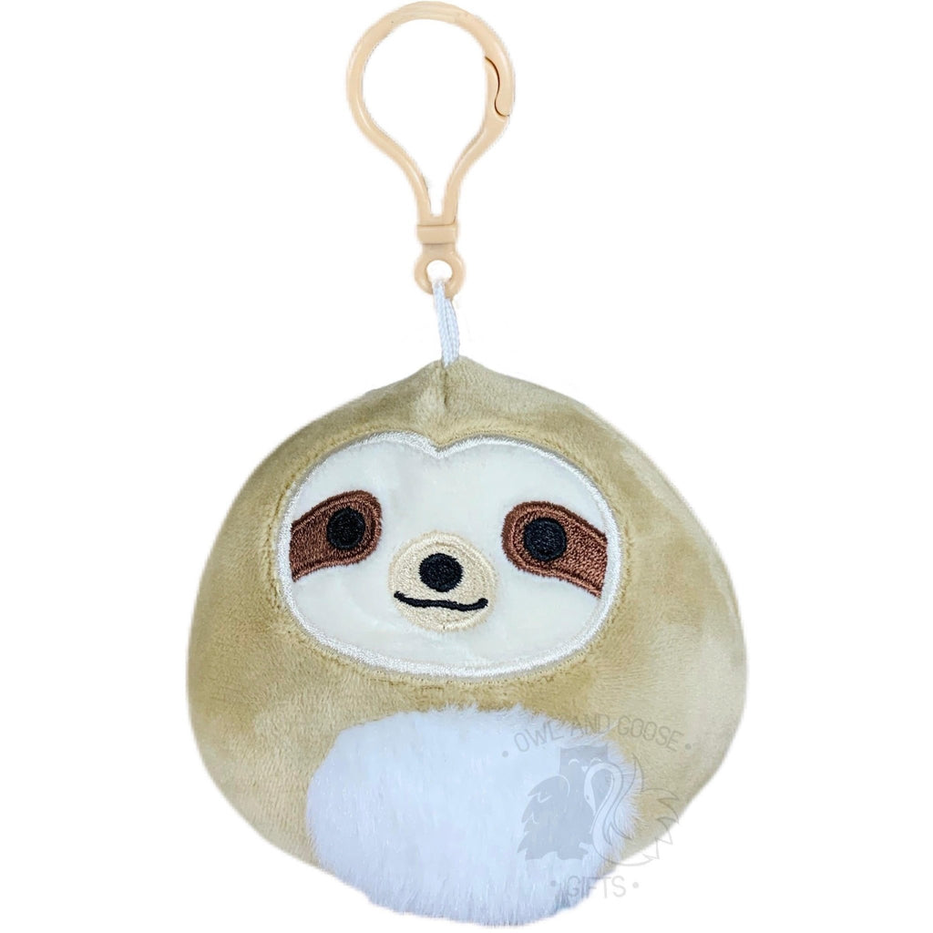 Squishmallow 3.5 Inch Simon the Sloth Plush Clip - Owl & Goose Gifts