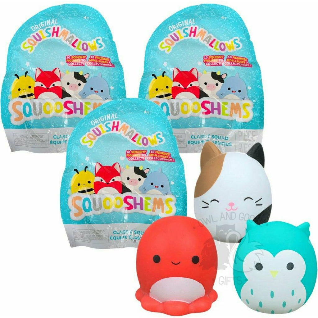 Squishmallow Squooshems 2 Inch Classic Squad - 3 MYSTERY BAGS - Owl & Goose Gifts