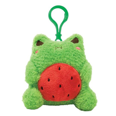 Cuddle Barn 3 Inch Wawa the Watermelon Frog Kawaii Plush Clip - Owl & Goose Gifts