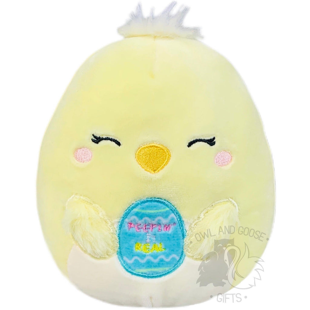 Squishmallow 5 Inch Aimee the Chick Holding Egg Easter Plush Toy - Owl & Goose Gifts