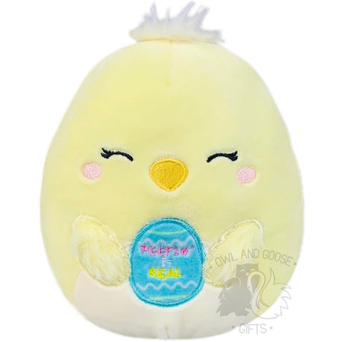 Squishmallow 5 Inch Aimee the Chick Holding Egg Easter Plush Toy - Owl & Goose Gifts