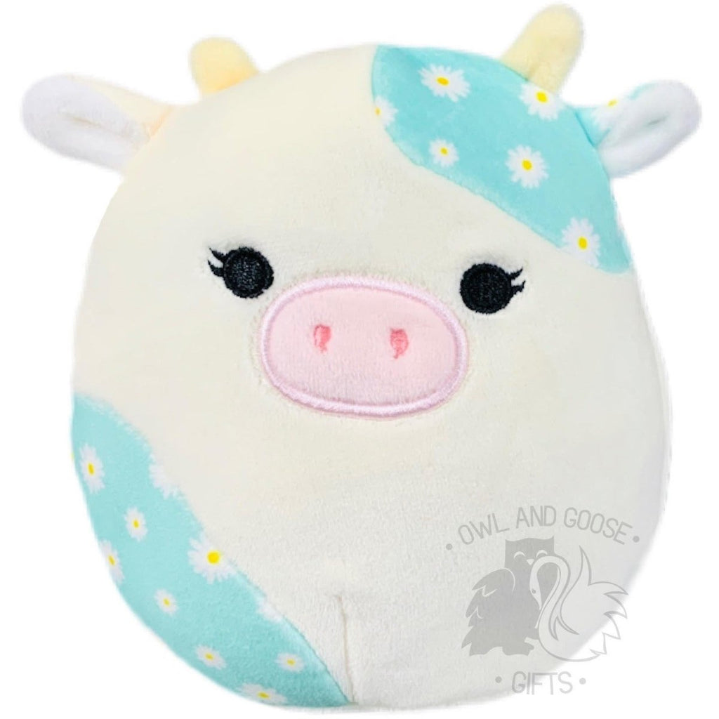 Squishmallow 5 Inch Belana the Cow Floral Easter Plush Toy - Owl & Goose Gifts