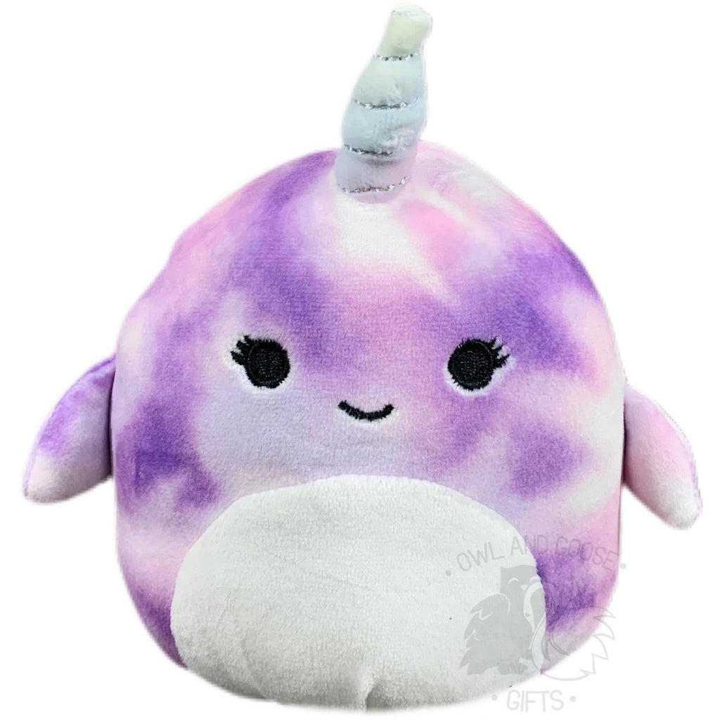 Squishmallow 5 Inch Nabila the Purple Tie Dye Narwhal Plush Toy - Owl & Goose Gifts
