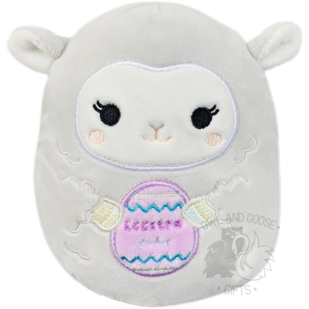Squishmallow 5 Inch Olana the Lamb Holding Egg Easter Plush Toy - Owl & Goose Gifts