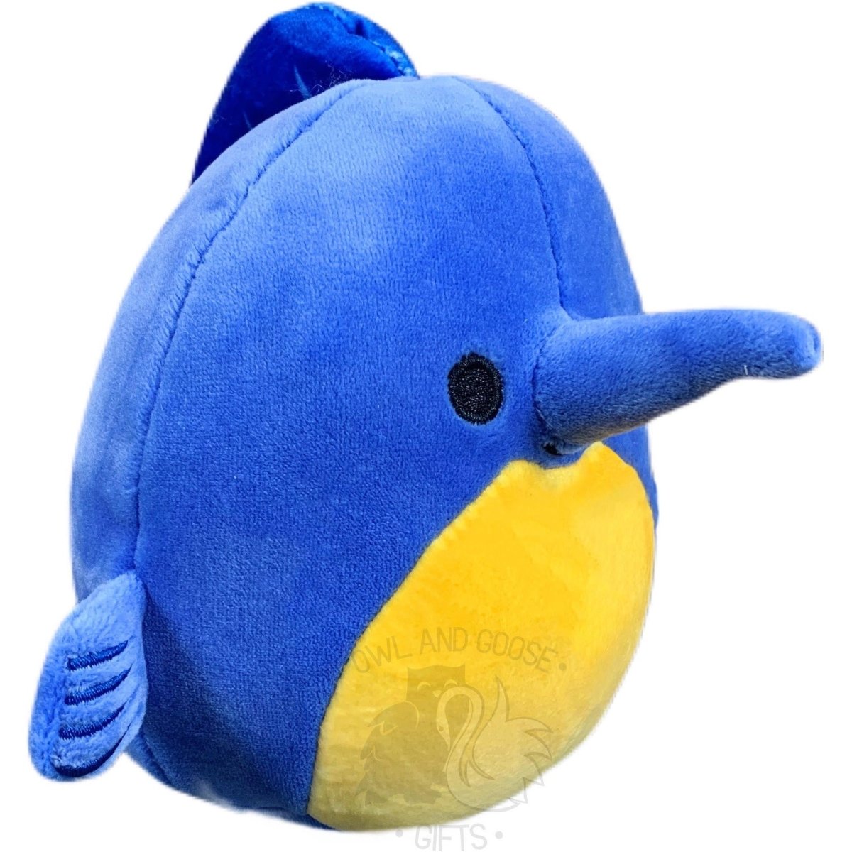 Squishmallow 5 Inch Swish the Swordfish Plush Toy - Owl & Goose Gifts