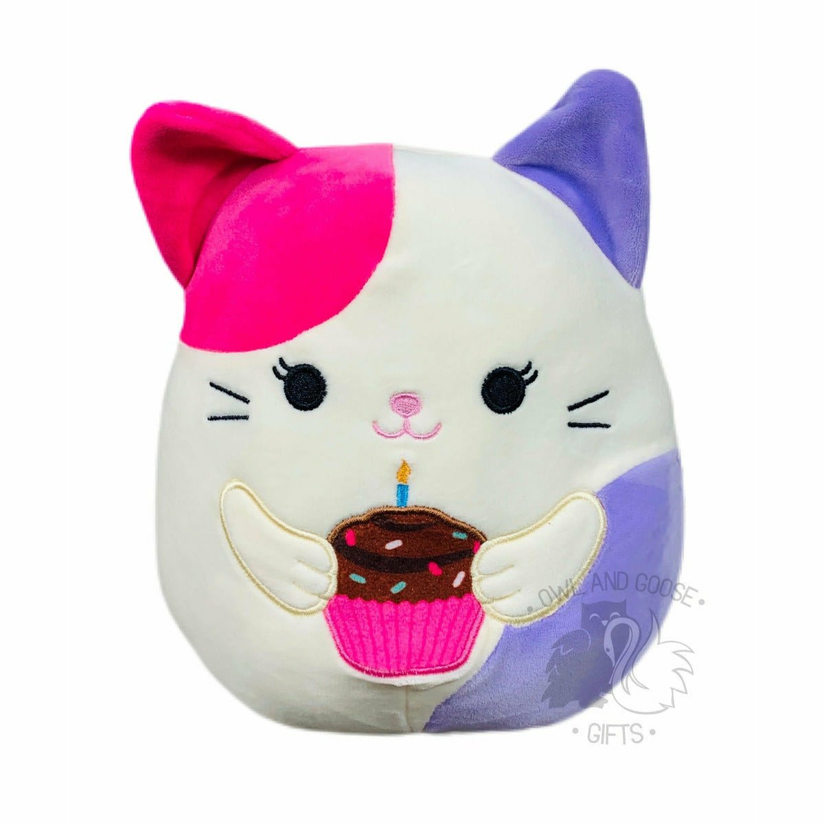 Squishmallow 8 Inch Carlota the Birthday Cat Plush Toy - Owl & Goose Gifts