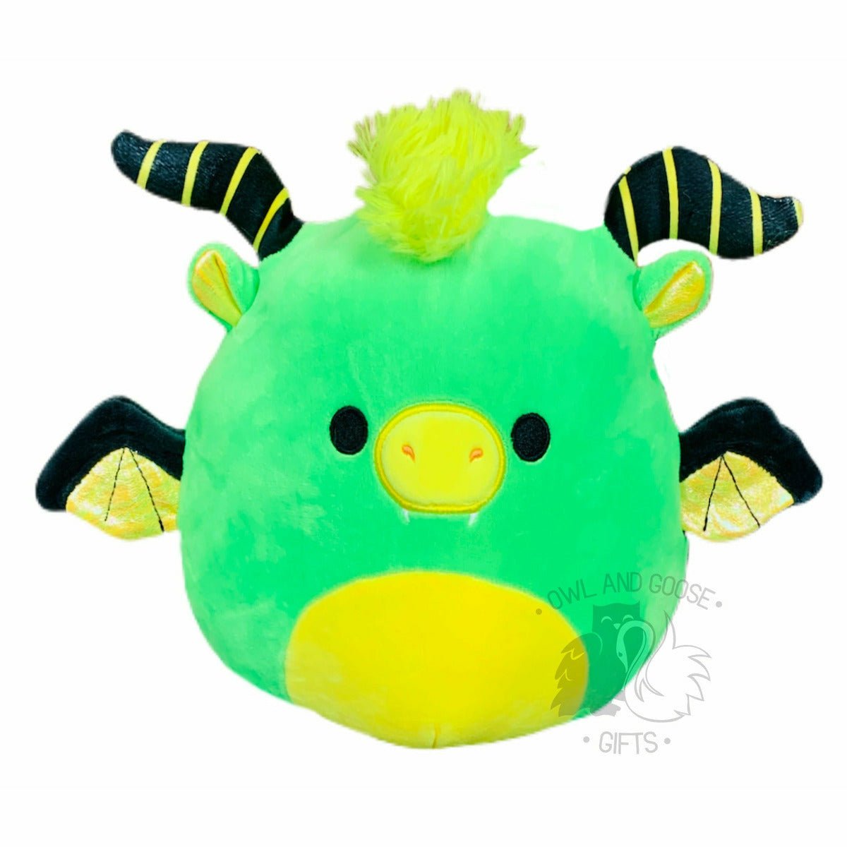 Squishmallow 8 Inch Bethuna the Horned Dragon Blacklight Plush Toy - Owl & Goose Gifts