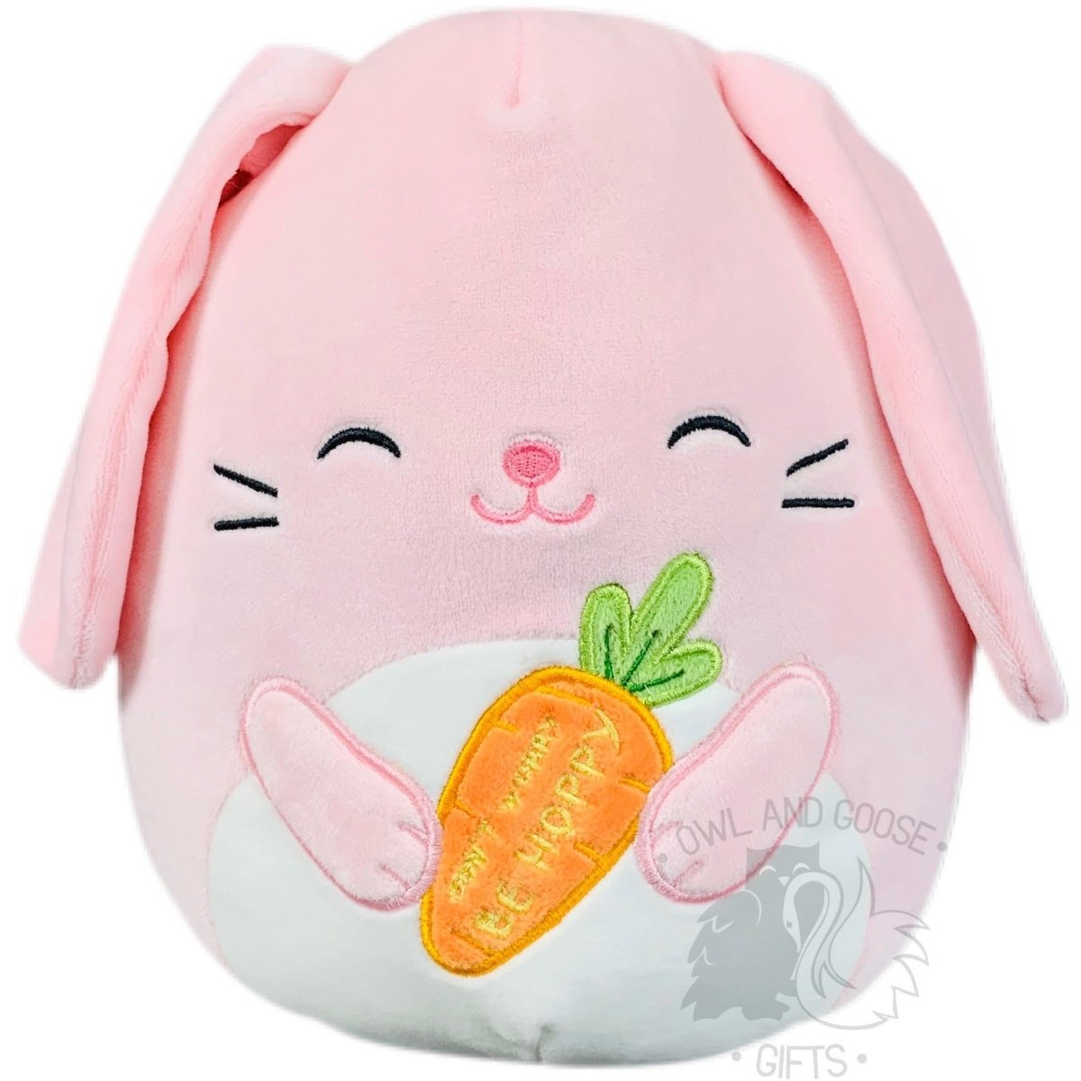 Squishmallow 8 Inch Bop the Pink Bunny Holding Carrot Easter Plush Toy