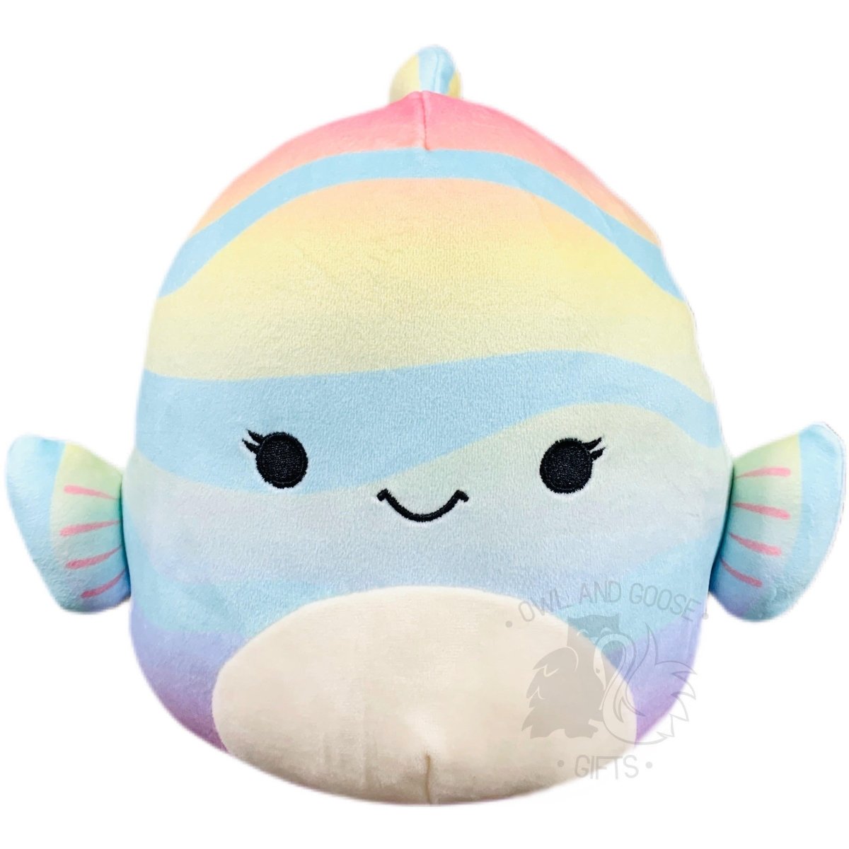 Squishmallow 8 Inch Canda the Rainbow Fish Plush Toy - Owl & Goose Gifts